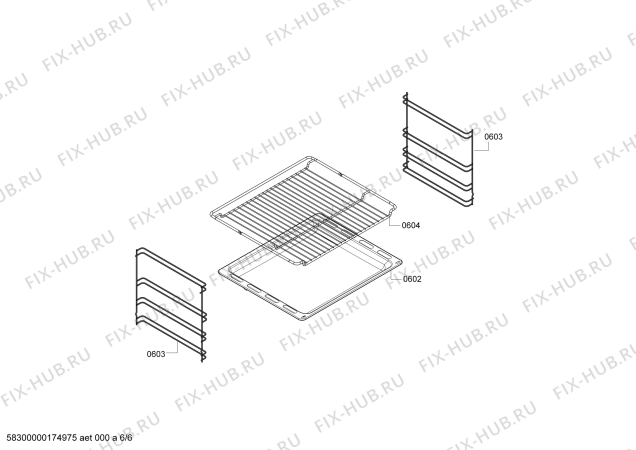Взрыв-схема плиты (духовки) Bosch HBN311E2 - Схема узла 06