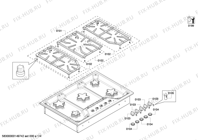 Схема №4 SGS305FS с изображением Кабель для духового шкафа Bosch 00651225