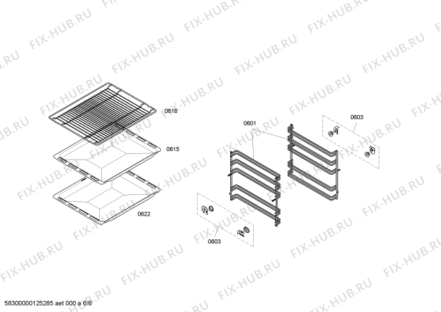 Взрыв-схема плиты (духовки) Bosch HBN230262S - Схема узла 06