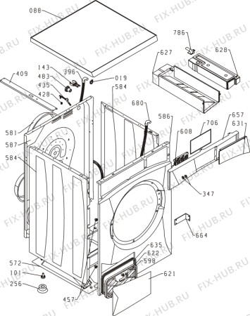 Схема №3 D75225 (152314, SPK5) с изображением Обшивка для стиральной машины Gorenje 152896