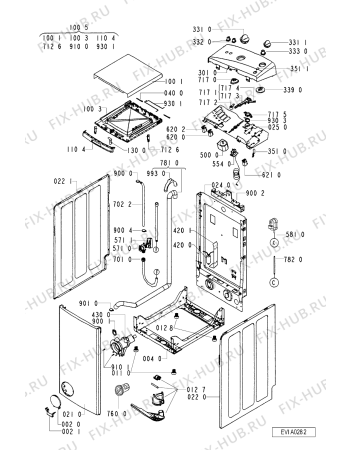 Схема №2 AWV 452 с изображением Декоративная панель для стиралки Whirlpool 481245213299