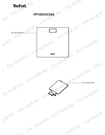 Схема №1 PP1002V0/3A0 с изображением Измеритель для напольных и кухонных весов Tefal TS-07010920