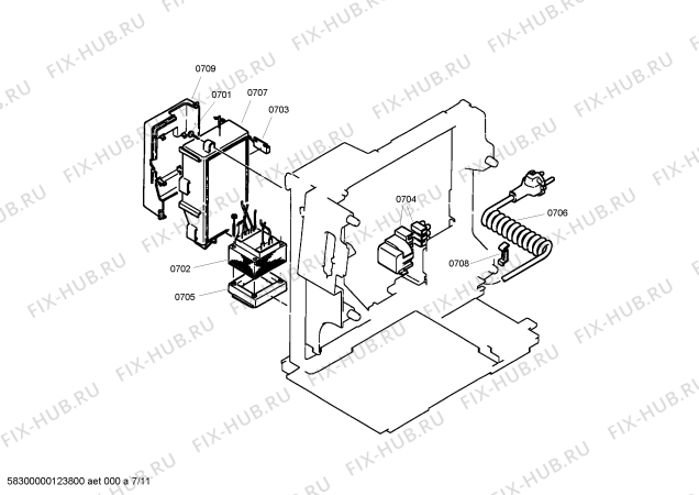 Схема №9 TKN68E75UC с изображением Монтажный набор для электрокофеварки Bosch 00662605