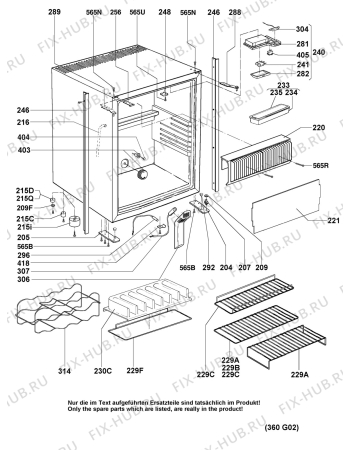 Взрыв-схема холодильника Electrolux RH361L - Схема узла Housing 001