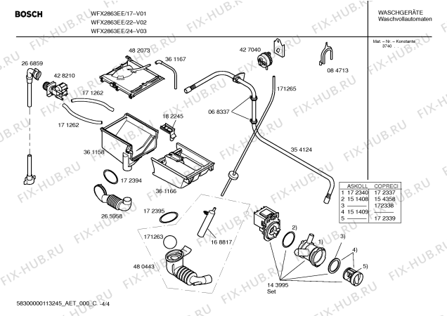 Схема №2 WFX2863EE с изображением Инструкция по эксплуатации для стиралки Bosch 00693191