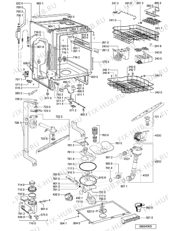 Взрыв-схема посудомоечной машины Whirlpool ADG 698 NB - Схема узла