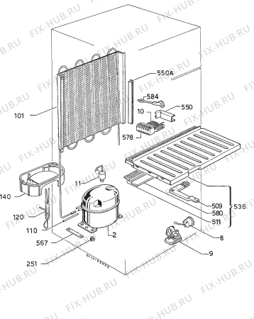 Взрыв-схема холодильника Electrolux ER2833I - Схема узла Cooling system 017