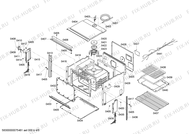 Схема №4 HBL646AUC с изображением Панель для холодильника Bosch 00241722