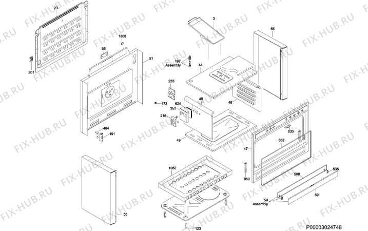 Взрыв-схема плиты (духовки) Electrolux EKG101199X - Схема узла Section 2