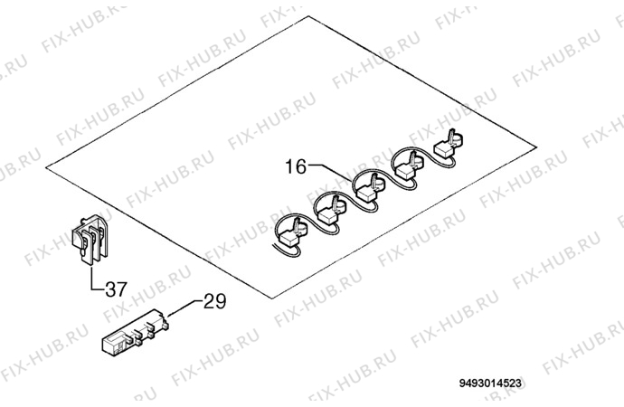 Взрыв-схема плиты (духовки) Aeg 25774G-M - Схема узла Electrical equipment 268