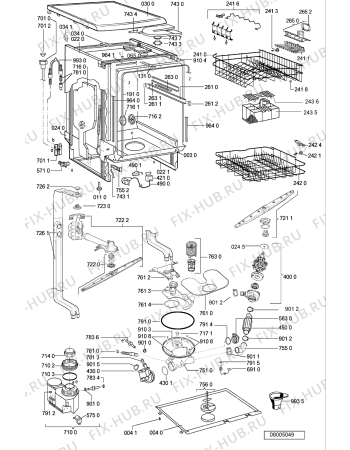 Взрыв-схема посудомоечной машины Bauknecht GSF 4471 WS - Схема узла