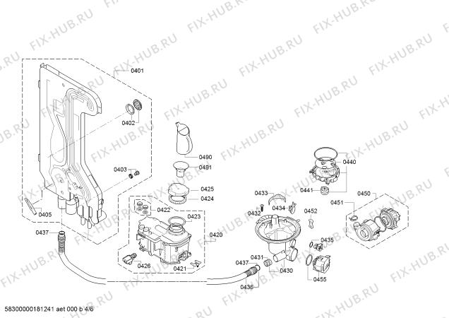 Схема №4 SBV4WHP130 с изображением Силовой модуль запрограммированный для посудомоечной машины Bosch 12005299