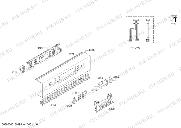 Схема №5 SPI53M15EU с изображением Передняя панель для посудомойки Bosch 00746360