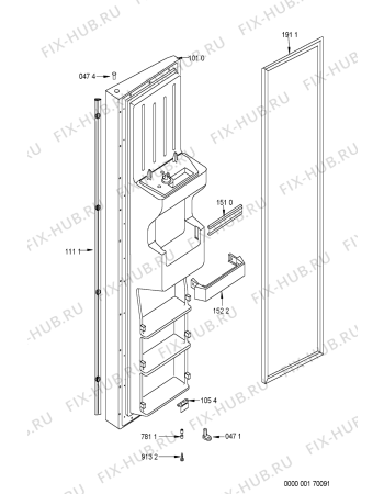 Схема №8 S25B RWW22-A/G с изображением Дверца для холодильника Whirlpool 481241618728