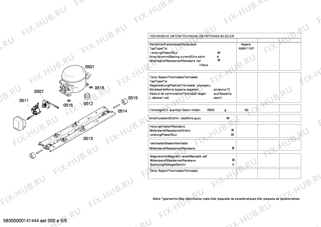 Взрыв-схема холодильника Profilo BD4654ANFS - Схема узла 05