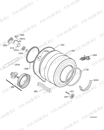 Взрыв-схема сушильной машины Rex Electrolux RDH97940W - Схема узла Functional parts 267