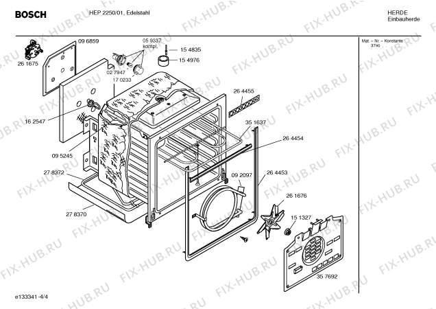 Взрыв-схема плиты (духовки) Bosch HEP2250 - Схема узла 04