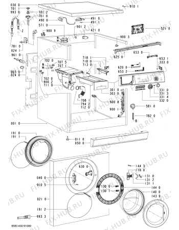 Схема №2 WAK 6009 с изображением Обшивка для стиралки Whirlpool 480111103431