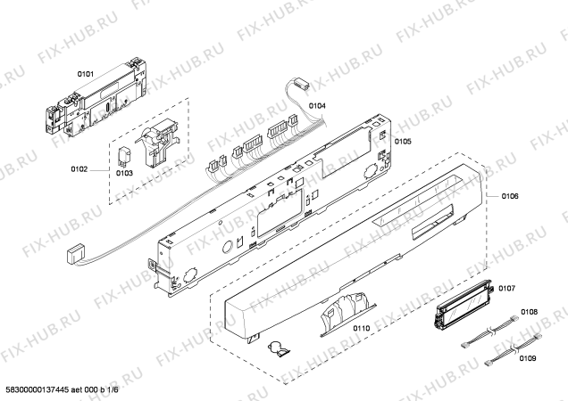 Схема №5 SHE98M05UC с изображением Панель управления для посудомойки Bosch 00479134