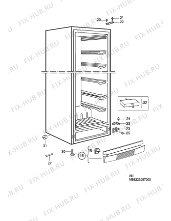Взрыв-схема холодильника Aeg Electrolux A75230-GA - Схема узла C10 Cabinet