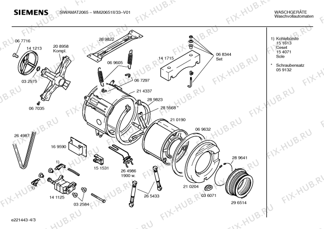 Схема №4 WM20651II SIWAMAT 2065 с изображением Кабель для стиралки Siemens 00354528