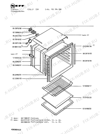 Взрыв-схема плиты (духовки) Neff 195304266 1036.51CSM - Схема узла 02