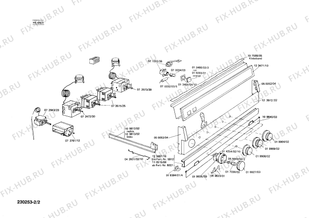 Взрыв-схема плиты (духовки) Siemens HE6401 - Схема узла 02