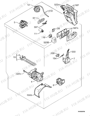 Взрыв-схема стиральной машины Privileg 926084_20285 - Схема узла Electrical equipment 268