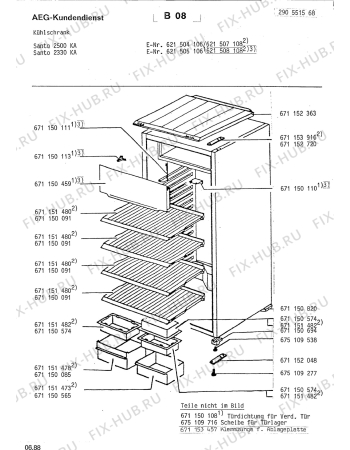 Взрыв-схема холодильника Aeg SAN2500 KA - Схема узла Section1