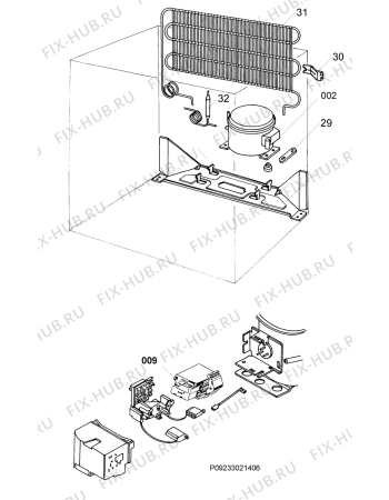 Взрыв-схема холодильника Privileg 00577802_41495 - Схема узла Cooling system 017