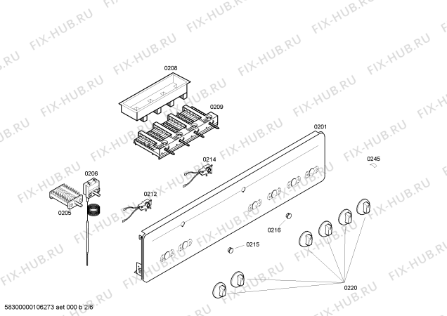 Схема №4 CH13810 с изображением Панель управления для плиты (духовки) Bosch 00442057