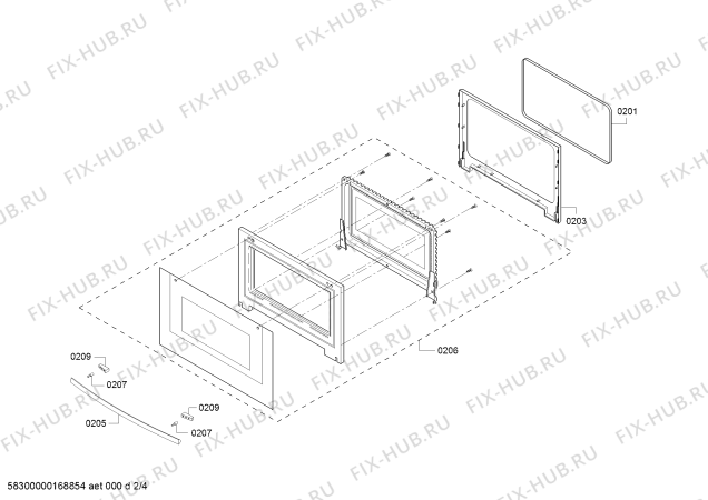 Схема №4 C57M70N0GB с изображением Панель управления для духового шкафа Bosch 00687948