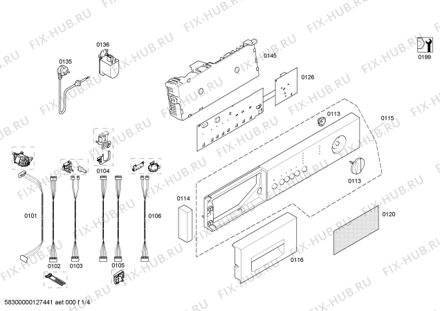 Схема №4 WIS20460EE Logixx 7 Sensitive AplusA 55l-7kg с изображением Ручка для стиралки Bosch 00752487