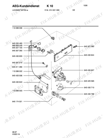 Взрыв-схема стиральной машины Aeg LAV84700-W - Схема узла Electrical equipment