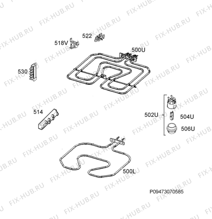 Взрыв-схема плиты (духовки) Zanussi ZCM640H1WA - Схема узла Electrical equipment