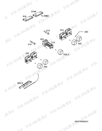 Взрыв-схема плиты (духовки) Juno Electrolux JON10020X  DE R08 AF - Схема узла Functional parts