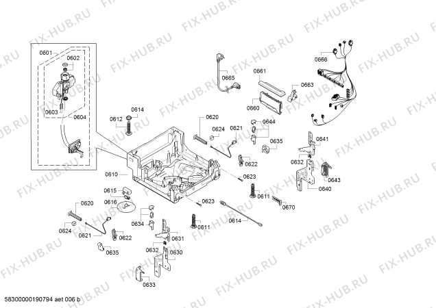 Схема №8 SPI63M05CH swiss edition с изображением Передняя панель для посудомойки Bosch 11015935