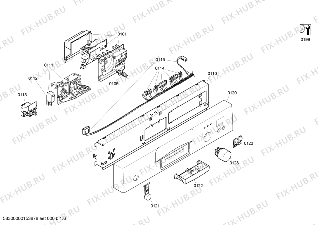 Схема №6 SGS46E07TR с изображением Панель управления для посудомойки Bosch 00678533