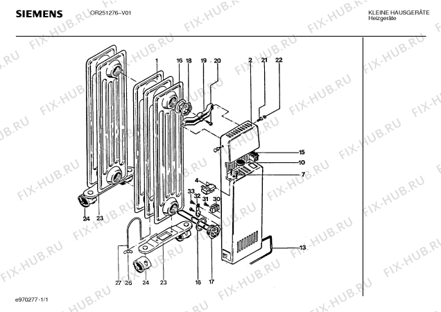 Схема №1 OR251276 с изображением Нагревательный элемент для электрообогревателя Siemens 00287841