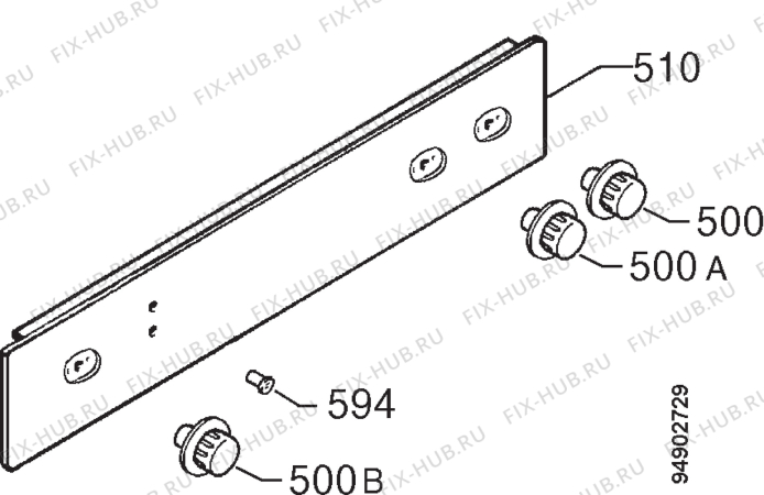 Взрыв-схема плиты (духовки) Zanussi ZBN731X - Схема узла Command panel 037