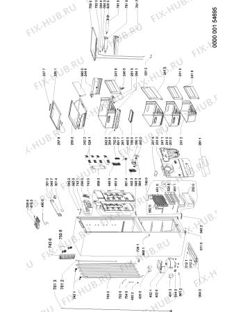 Схема №2 ARC 7699 AQUA IX с изображением Панель ящика для холодильной камеры Whirlpool 480132100385