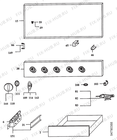 Взрыв-схема плиты (духовки) Fagor CF1-31PBUTANO - Схема узла Section 2