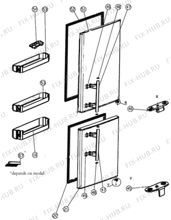 Взрыв-схема холодильника Electrolux EN2400AOW - Схема узла Door 003