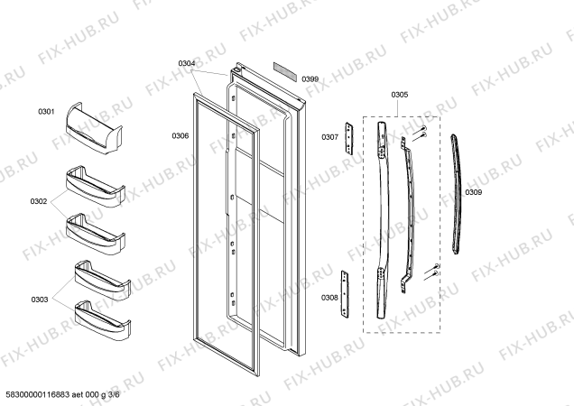Схема №6 BD6040VNF с изображением Петля двери для холодильной камеры Bosch 00604202