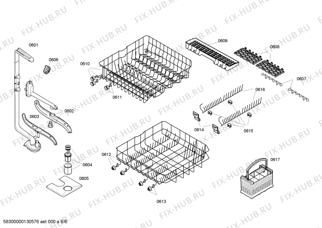 Схема №6 SE55E552EU с изображением Передняя панель для посудомойки Siemens 00664234