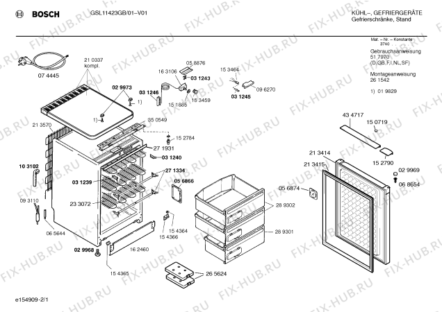 Схема №2 GSL11423GB с изображением Крышка для холодильника Bosch 00434717