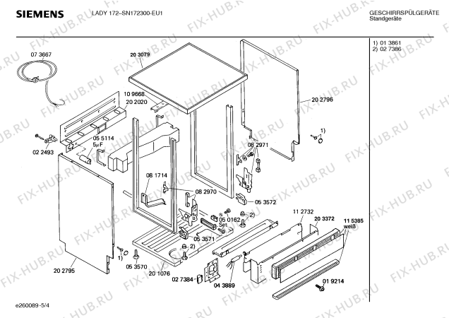Взрыв-схема посудомоечной машины Siemens SN172300 - Схема узла 04