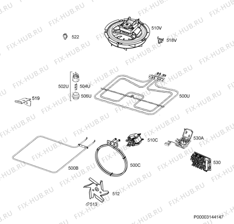 Взрыв-схема плиты (духовки) Zanussi ZOB35905XU - Схема узла Electrical equipment