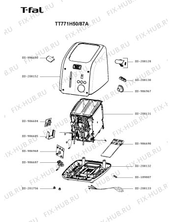 Схема №1 TT771850/87A с изображением Переключатель для тостера (фритюрницы) Seb SS-208130
