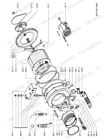 Схема №1 AWL 352 с изображением Обшивка для стиралки Whirlpool 481945319605